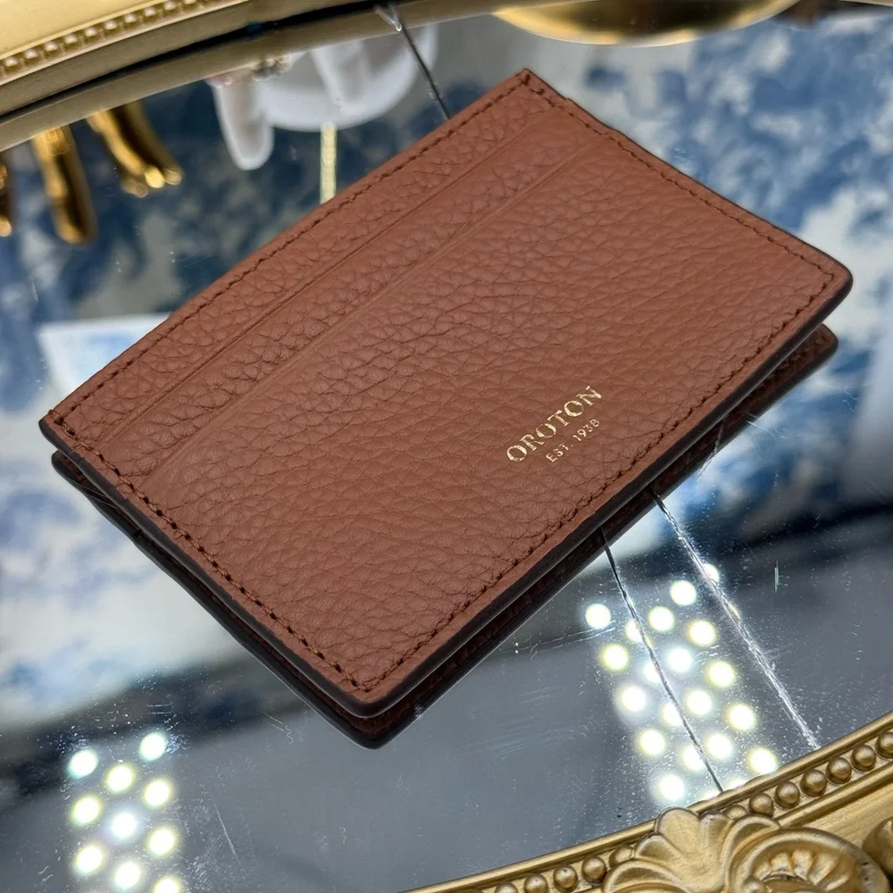 🆕 OROTON 🧿 NWOT Margot Card Sleeve, Whiskey Leather Cardholder